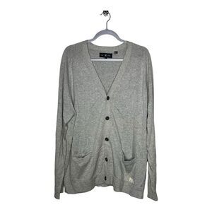 Five Four X Mark McNairy Cardigan Sweater Mens XL Cotton Gray V Neck Casual Knit